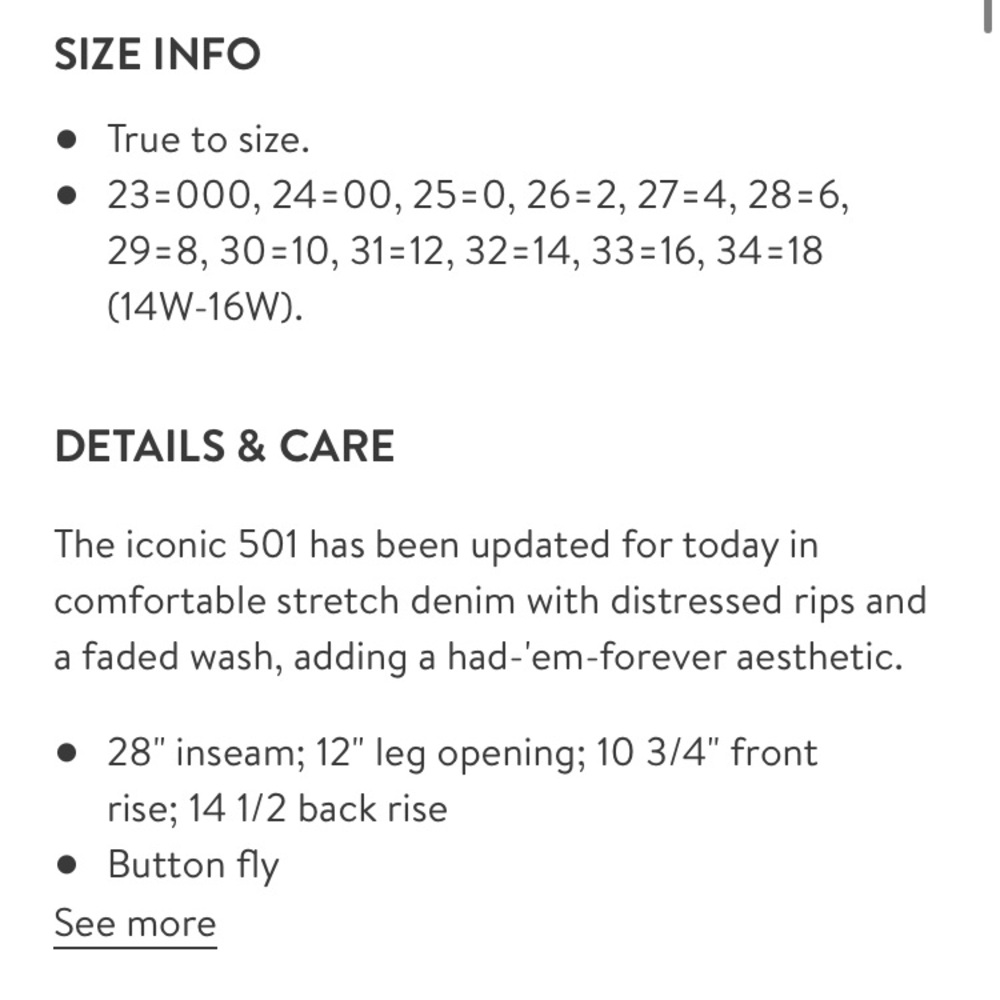 NWT Levi’s 501 High Waist wedgie Skinny fit Jeans - Picture 2 of 2